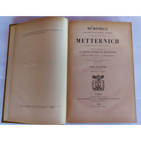 Memoires. Documents et ecrits divers. Tome Cinquieme