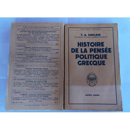 Histoire de la pensèe politique Grecque