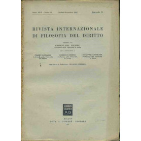 Rivista internazionale di filosofia del diritto. Ottobre - Dicembre 1952