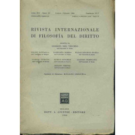 Rivista internazionale di filosofia del diritto. Luglio - Ottobre 1964Librisaggi