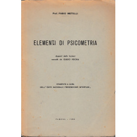 Elementi di Psicometria. Appunti dalle lezioni raccolti da Guido FidoraLibrisaggi Elementi di Psicometria. Appunti dalle lezioni raccolti da Guido FidoraLibrisaggi