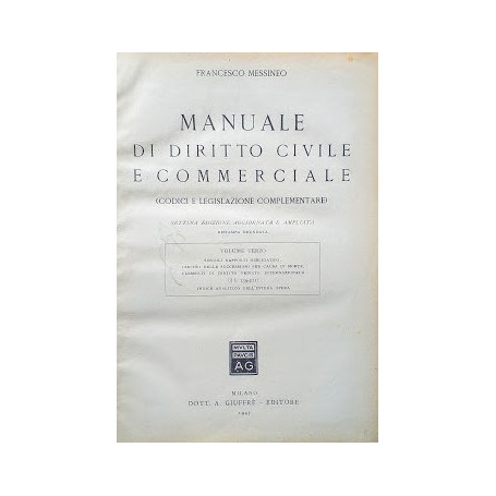 Manuale di diritto civile e commerciale (Codici di legislazione complementare). Volume III