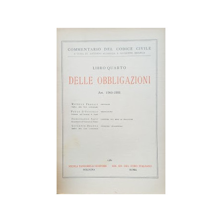 Commentario del Codice Civile. Libro quarto: delle obbligazioni (art. 1960-1991)