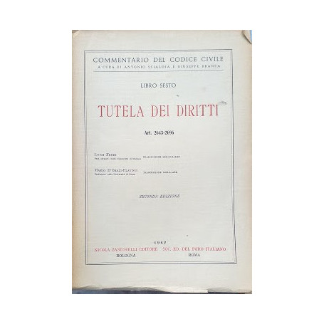 Commentario del Codice Civile  libro sesto: Tutela dei Diritti (art. 2643-2696)