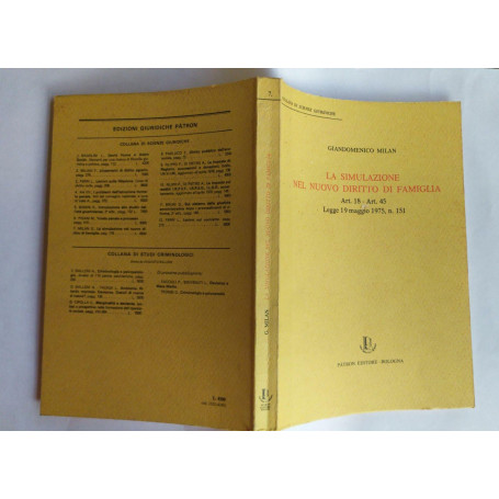 La simulazione nel nuovo diritto di famiglia. Art.18-Art.45 Legge 19 maggio 1975  n.151