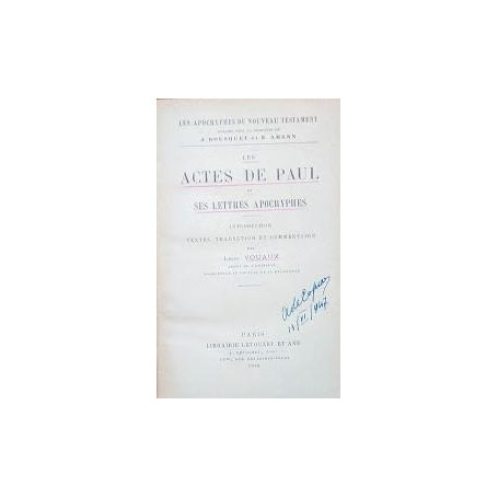 Les Actes de Paul et ses lettres apocryphes