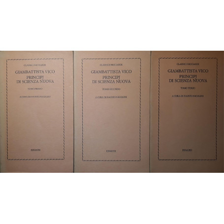 Principj di scienza nuova (Volume I pag.128  Volume II pag.363  Volume III pag.569)