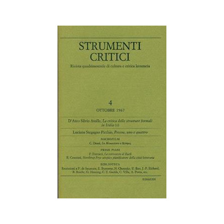 Strumenti critici: rivista quadrimestrale di cultura e critica letteraria Vol. 4