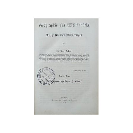 Geographie des welthandels  Zweiter Band