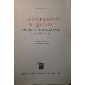 I provvedimenti d'urgenza: nel diritto processuale civile