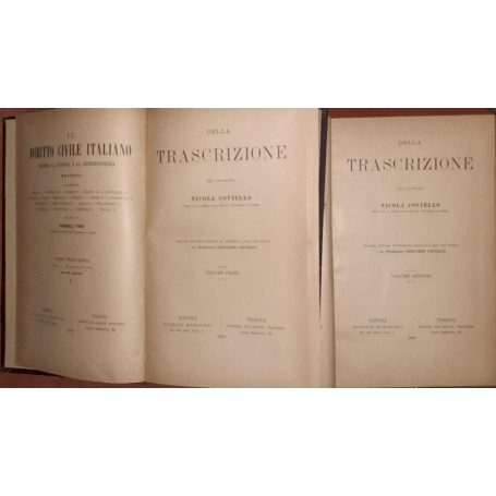 Della trascrizione. Volume I II