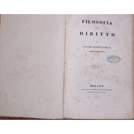 Filosofia del diritto. Volume I