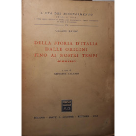 Della storia d'Italia dalle origini fino ai nostri tempi - sommario