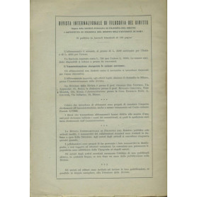 Rivista internazionale di filosofia del diritto. Anno XXXI. Serie III. Gennaio  - Febbraio 1954