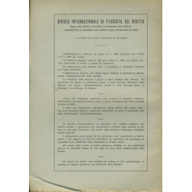 Rivista internazionale di filosofia del diritto. Anno XXXIV. Serie III. Novembre - Dicembre 1957