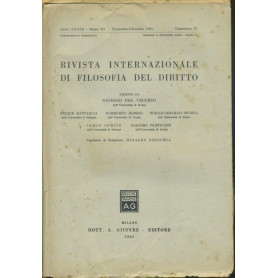 Rivista internazionale di filosofia del diritto. Anno XXXIX. Serie III. Novembre - Dicembre 1962