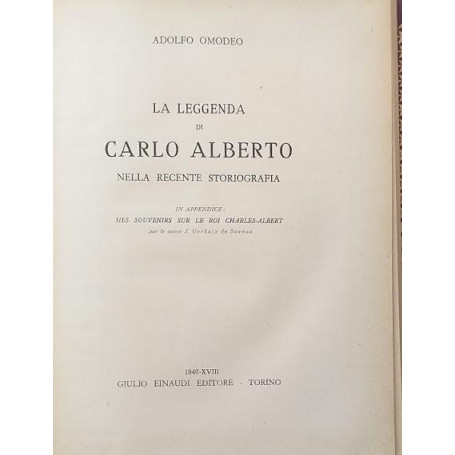 La leggenda di Carlo Alberto nella recente storiografia