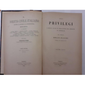 Dei privilegi e delle cause di prelazione del credito in generale. Volume unico.Librisaggi