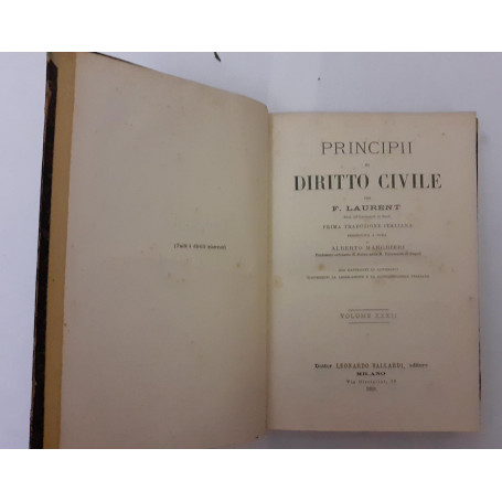 Principi di diritto civile Volume XXXII