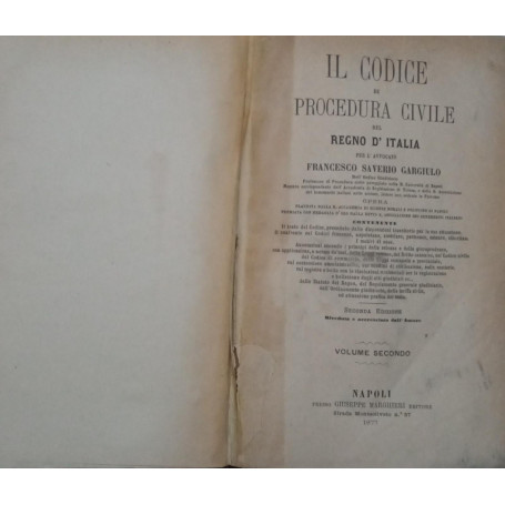 Il codice di procedura civile del Regno d'Italia Volume I