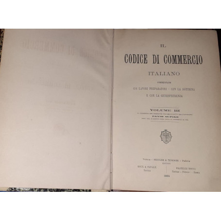 Il codice di commercio  Volume III