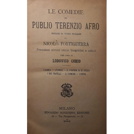 Le comedie di Publio Terenzio Afro