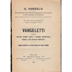 Vangeletti ossiano piccole omelie sopra i Vangeli domenicali  festiviLibrisaggi