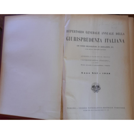 Repertorio generale annuale della Giurisprudenza italiana Volume XLI