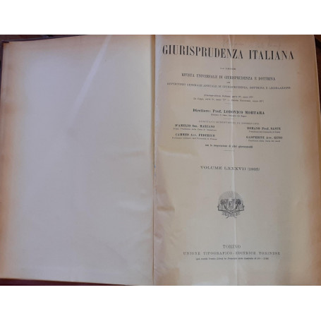 Giurisprudenza italiana Volume LXXXVII