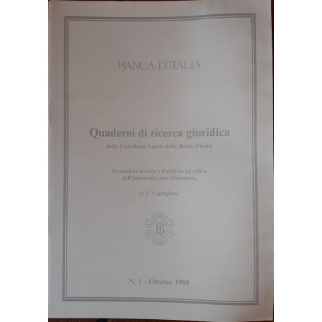 Quaderni di ricerca giuridica della Consulenza Legale della Banca d'Italia N.1