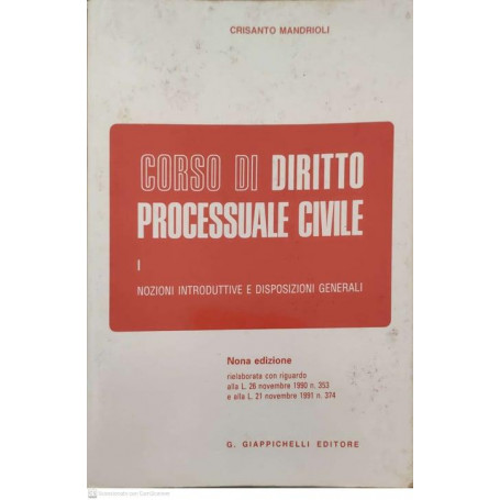 Volume 1: Nozioni introduttive e disposizioni generali