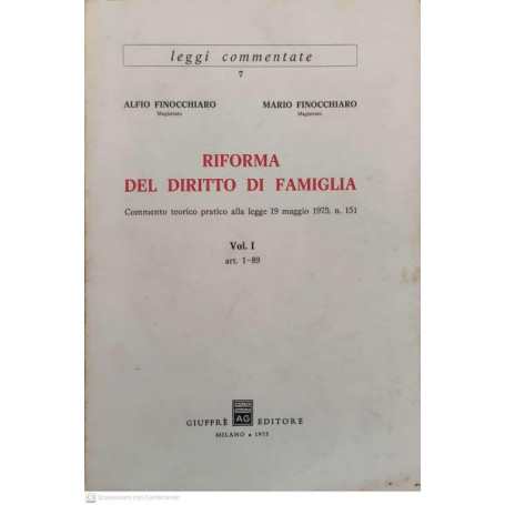 Riforma del diritto di famiglia. Volume 1