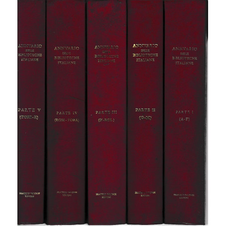Annuario delle Biblioteche Italiane. 5 volumi