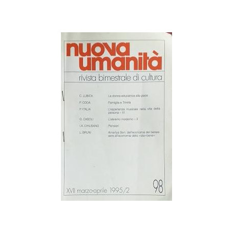 Nuova Umanità. Rivista bimestrale di cultura  marzo-aprile 1995/2