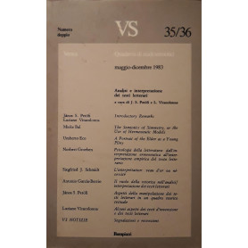 VS - Versus quaderni di studi semiotici (maggio-dicembre 1983)Librisaggi