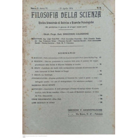 Filosofia della scienza. Serie II-Anno VI. N°2