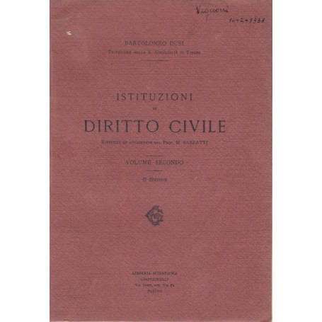 Istituzioni di Diritto Civile. Volume Secondo. II Edizione