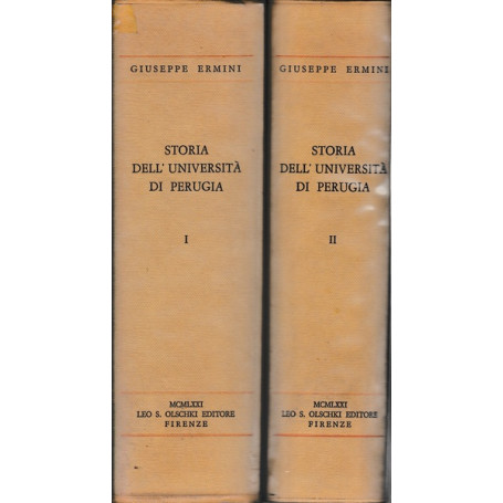 Storia dell'Università  di Perugia. Volumi I-II