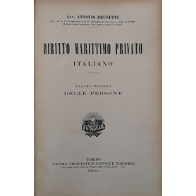 Diritto marittimo privato italiano (volume secondo) delle persone