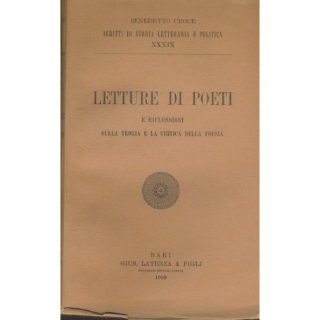 Letture di poeti e riflessioni sulla teoria e la critica della poesia