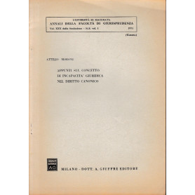 Annali della Facoltà  di Giurisprudenza vol. XXX dalla fondazione - N. S. - Vol. 1 - 1971 (estratto)