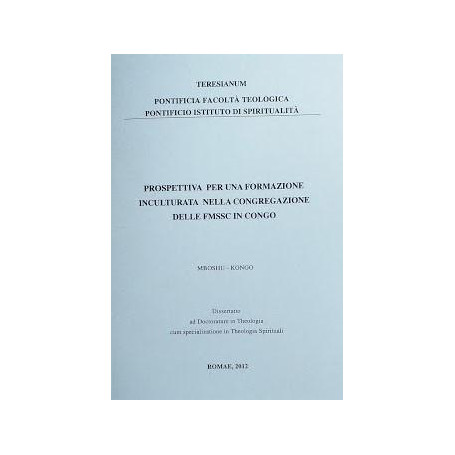 Prospettiva per una formazione inculturata nella Congregazione delle FMSSC in Congo