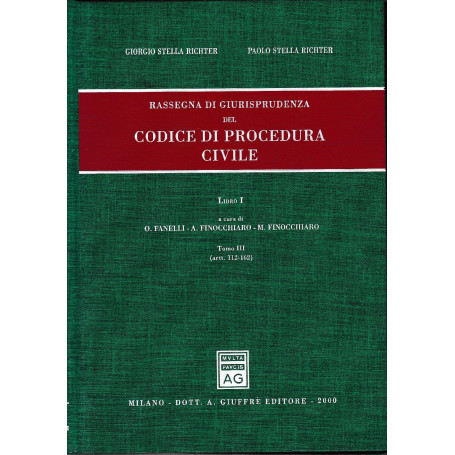 Rassegna di giurisprudenza del Codice di procedura civile. Aggiornamento 1996-1998. Libro I/ tomo III: Artt. 112-162.