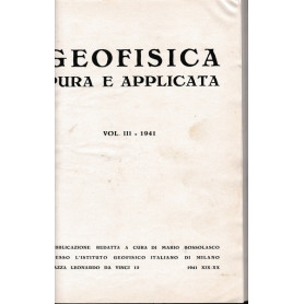Geofisica pura e applicata (due volumi in uno: vol. III e IV)Librisaggi