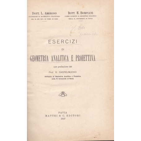 Esercizi di geometria analitica e proiettiva