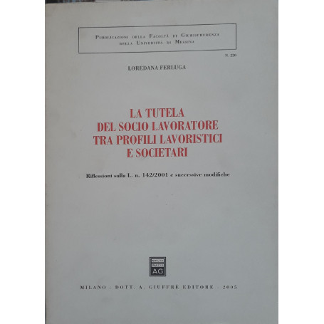 La tutela del socio lavoratore tra profili lavoristici e societari : riflessioni sulla L. n. 142/2001 e successive modifiche