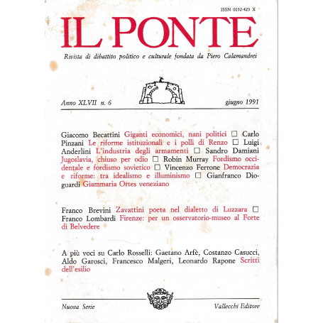 Il Ponte. Anno XLVII n. 6 Giugno 1991