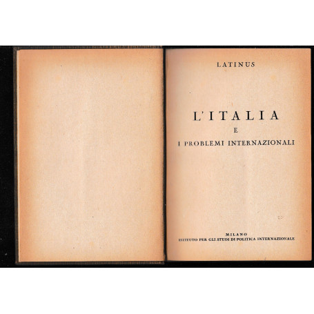 L'Italia e i problemi internazionali