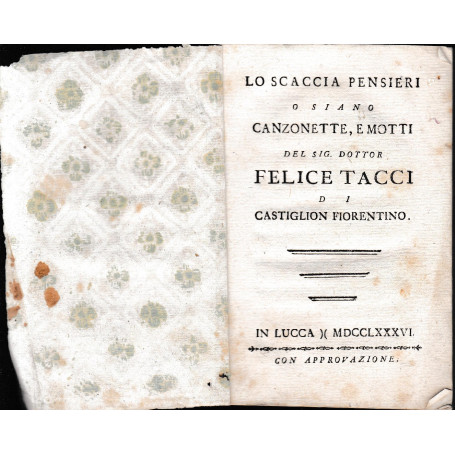 Lo scaccia pensieri o siano canzonette  e motti  (presunta copia anastatica)