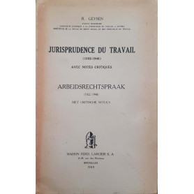 Jurisprudence du travail 1922 - 1948